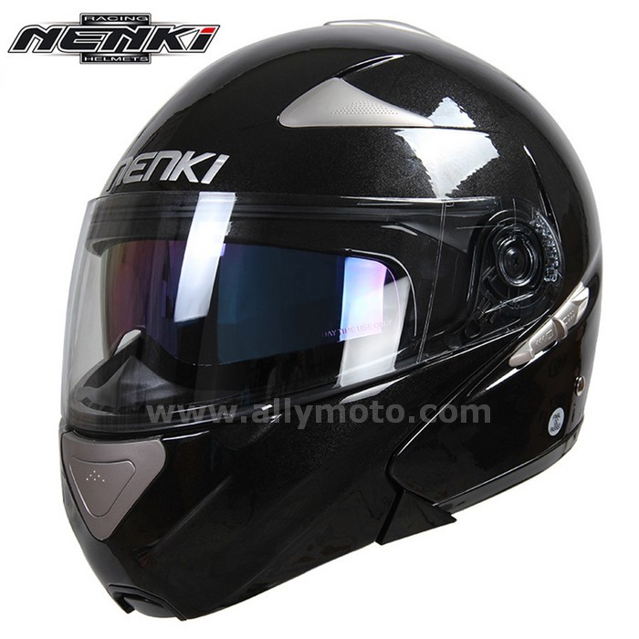 129 Nenki Men Women Full Face Racing Helmet Street Motorbike Modular Flip Up Dual Visor Sun Shield Lens Dot@3